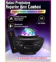 Yıldızlı Projektör Tavan Bulutsu Galaxy Lazer Işıklı Disko Topu Bluetooth Hoparlör Parti Led Lambası