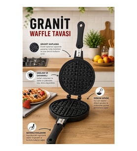 Piev Pratik Çift Taraflı Ocak Üstü Döküm Waffle Tavası