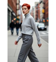 Kadın Oversize Düşük Kol Dik Yaka Uzun Triko Kazak Basic Modern Rahat Kış Günlük Şıklığı Sunar
