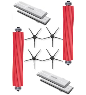 Roborock G10 Uyumlu 10 Parça Siyah Yan Fırçalı Set