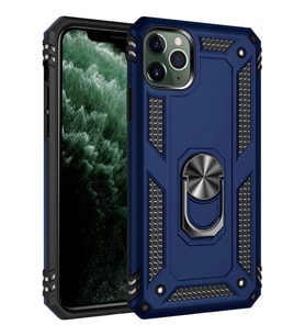 Newface Apple iPhone 11 Pro Kılıf Sofya Yüzüklü Silikon Kapak - Lacivert