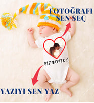 Kişiye Özel Baskılı Zıbın Çıt Çıtlı Body, Bebek Zıbını