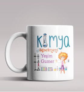 Kişiye Özel Kimya Öğretmeni Temalı Beyaz Renk Kupa Bardak
