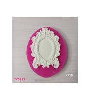 YY0363 Kenarları İşlemeli Elips Çerçeve Silikon Kalıp