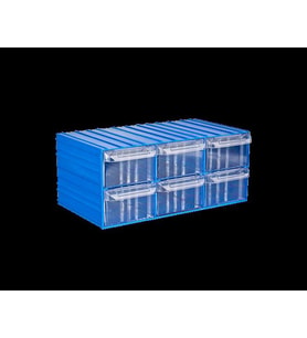 Hipaş Plastik - 6 Şeffaf Çekmeceli Kutu - 401-6 (Mavi)