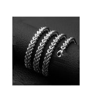 Erkek Çelik Kolye Kare Model 5mm Kalın Model Paslanmaz Çelik Kolye 3234987655TR