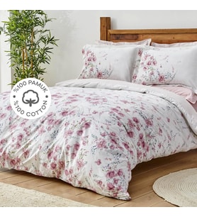 Home Dalila Pembe %100 Pamuk Çift Kişilik Nevresim Takımı