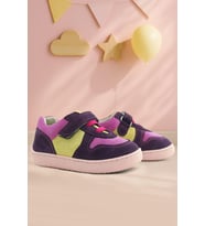 Rakerplus Bob Hakiki Deri Mor Pembe Barefoot Cırtlı Lastikli Bebek Sneaker Ayakkabı