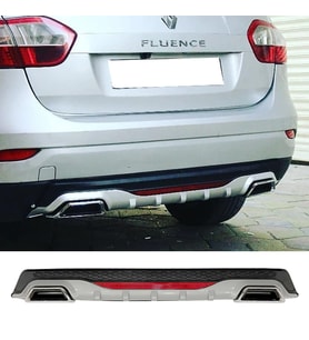 Renault Fluence Gri Difüzör Difizör Kare Egzoz Görünüm Reflektörlü