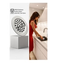 Kilitli Paslanmaz Lavabo Süzgeci - Akıllı Tahliye ve Tam Süzme Teknolojisi (5.5 cm)