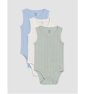 LCW baby Mavi Erkek Bebek Çıtçıtlı Body 3'lü