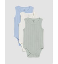 LCW baby Mavi Erkek Bebek Çıtçıtlı Body 3'lü