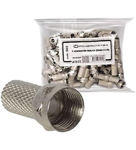 Sl-F186 Sl-F186 18Mmx8 Rg6 50 Li Paket Erkek Connector, Beyaz
