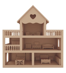 ucuzahsaphobi Oyun Evi Ham Ahşap MDF C002