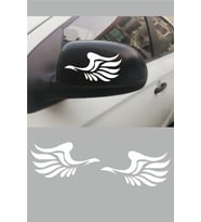 Kanat Yan Ayna Oto Sticker Beyaz Sağ-Sol 2 Adet 12*6 Cm