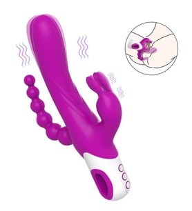 EDEN Şarjlı  Boncuklu 3 in 1 G Spot Üçlü Vibratör