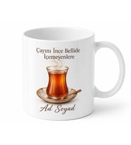 Çayını İnce Bellide İçemeyenlere Geleneksel Cam Görünümlü Kupa Bardak Hediye