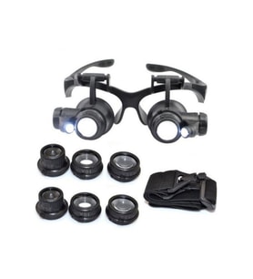 Gözlük Modeli 10x 15x 20x 25x Lens,2led Işıklı,büyüteç