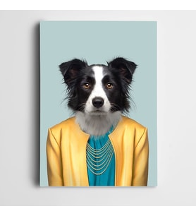 Sarı Ceketli Köpek Kanvas Tablo