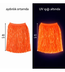 Neon Turuncu Hawaii Parti Eteği 40 cm