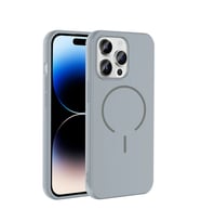 Apple iPhone 14 Pro Max Uyumlu Kılıf M-safe Şarj Özellikli Zore Meta Kapak (Gri-Gri)