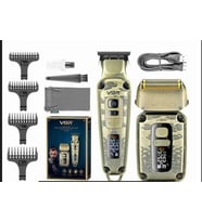 VGR 641 2 in 1 Profesyonel Saç ve Sakal Kesme Makinesi cırcır elekli makina Paslanmaz Çelik, USB Şarj, 240 Dakika