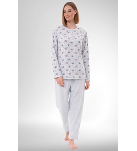 Mecit 6314 Mavi Kadın Büyük Beden Pijama Takımı