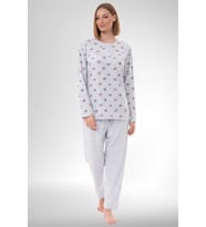 Mecit 6314 Mavi Kadın Büyük Beden Pijama Takımı
