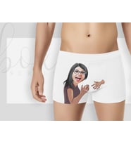 BK Gift Kişiye Özel Karikatürlü Eğlenceli Beyaz Erkek Boxer, Yıl Dönümü/ Doğum Günü / Sevgililer Günü Hediyeleri,  Erkek Arkadaş Hediye, Esprili Hediye