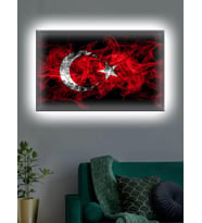 Led Işıklı Türk Bayrağı (kırmızı Beyaz)
