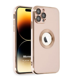 Microsonic Apple iPhone 14 Pro Max Kılıf Flash Stamp Rose Gold