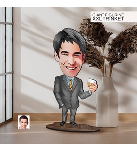 BK Gift Kişiye Özel Boss Baba Karikatürlü Büyük Boy Ahşap Biblo-8 Arkadaşa Hediye , Sevgiliye Hediye, Kişiye Özel Biblolar
