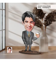 BK Gift Kişiye Özel Boss Baba Karikatürlü Büyük Boy Ahşap Biblo-8 Arkadaşa Hediye , Sevgiliye Hediye, Kişiye Özel Biblolar