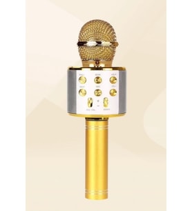Kablosuz Karaoke Mikrofon, Bluetooth, USB, SD, Metal Gövde, 800mAh Pil