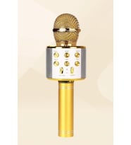 Kablosuz Karaoke Mikrofon, Bluetooth, USB, SD, Metal Gövde, 800mAh Pil