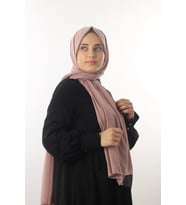 Koyu Pudra Sima Medine İpeği Şal