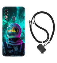 Tecno Spark 8T Kılıf Resimli Boyun Askılı İpli Desenli Silikon Series Space 1814