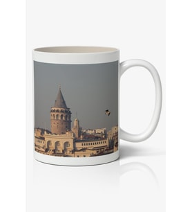 Galata Kulesi Baskılı Kupa Bardak - Baskılı Kahve Kupa Bardak-1
