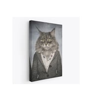 Kedi Kafalı İnsan Kanvas Tablo-4985