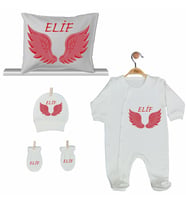 Pia Baby Gl 2205 İsme Özel Yastık Tulum Set