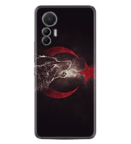 Xiaomi 12 Lite Kılıf Resimli Desenli Baskılı Silikon Kurt ve Ay Yıldız 1403