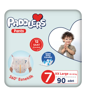 Paddlers Külot Bebek Bezi 7 Numara XX-Large 90 Adet (20-30 Kg) Ekstra Aylık Paket