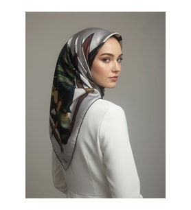 Çiçek Desenli Twill Eşarp Desen 2 Renk 2