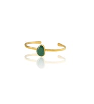 Kadir Jewellery Zirkon Taşlı Ayarlanabilir 22 Ayar Altın Kaplama Bilezik (K.Yeşil)
