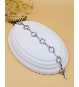 Plata Ayarlanabilir Bileklik Gümüş Renk