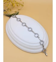 Plata Ayarlanabilir Bileklik Gümüş Renk