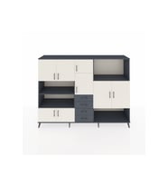 Hyperion Dolap 10 Raflı 4 Çekmeceli 8 Kapaklı 220x44x163 Antrasit-Aytaşı/Antrasit