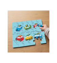 Renkli Arabalar Tasarımlı 24 Parça Ahşap Çocuk Puzzle MPK0305