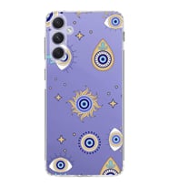 PrintiFy Samsung Galaxy A54 ile Uyumlu 1mm Slim Fit Nazar Boncuğu 5 Baskılı Şeffaf  Kılıf