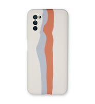Samsung Galaxy A03s Kılıf Ebruli Lansman Silikon - Beyaz-turuncu